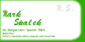mark spalek business card